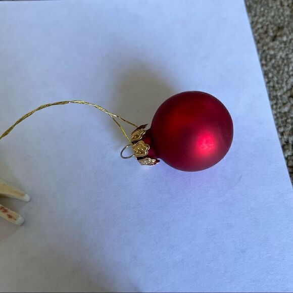 Bundle of 4 European Glass, Metal and Wood Handmade Christmas Ornaments - Picture 5 of 13